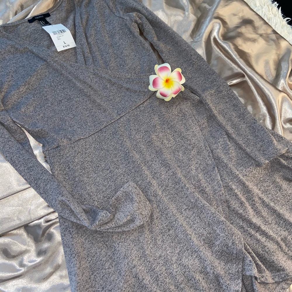 Wrap-Tie Grey Dress